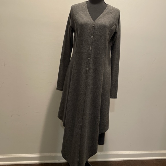 Anama Tops - Anama Maxi Duster SizeM Gray Knit Multifabric Bohemian Edgy Normcore Casual Chic